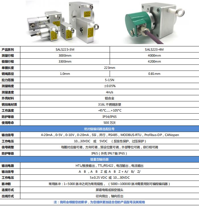 4000mm拉线位移传感器-西威迪编码器