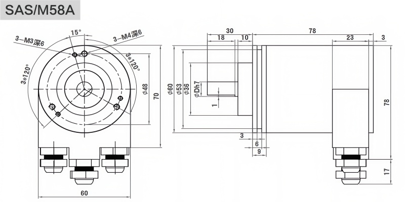 Profibus-DP工业绝对值编码器SAS/M58-西威迪编码器