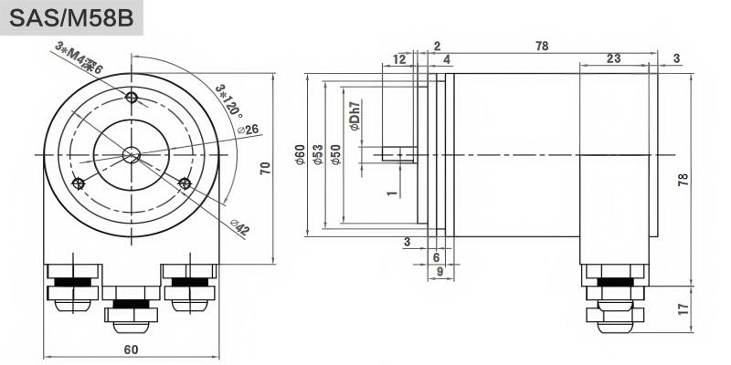 Profibus-DP工业绝对值编码器SAS/M58-西威迪编码器