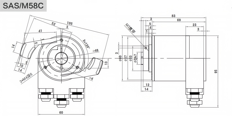 Profibus-DP工业绝对值编码器SAS/M58-西威迪编码器