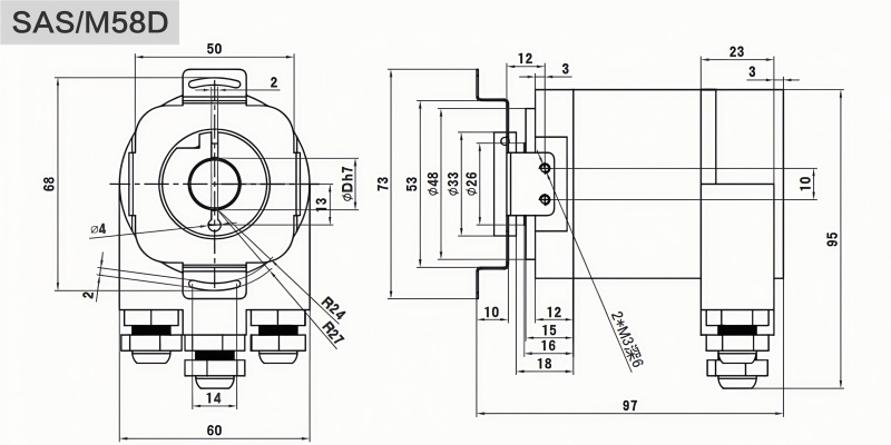 Profibus-DP工业绝对值编码器SAS/M58-西威迪编码器